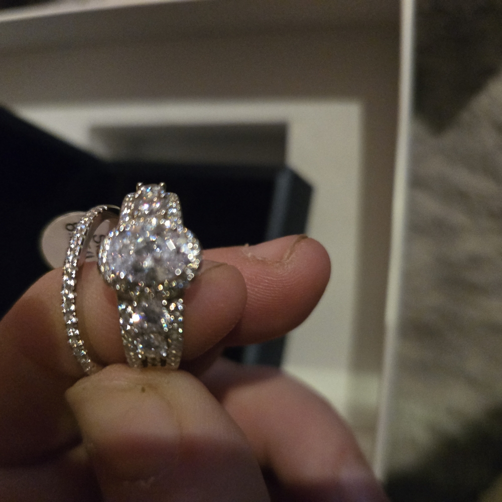 Italo Elegant Silver Ring Set Size 8.25